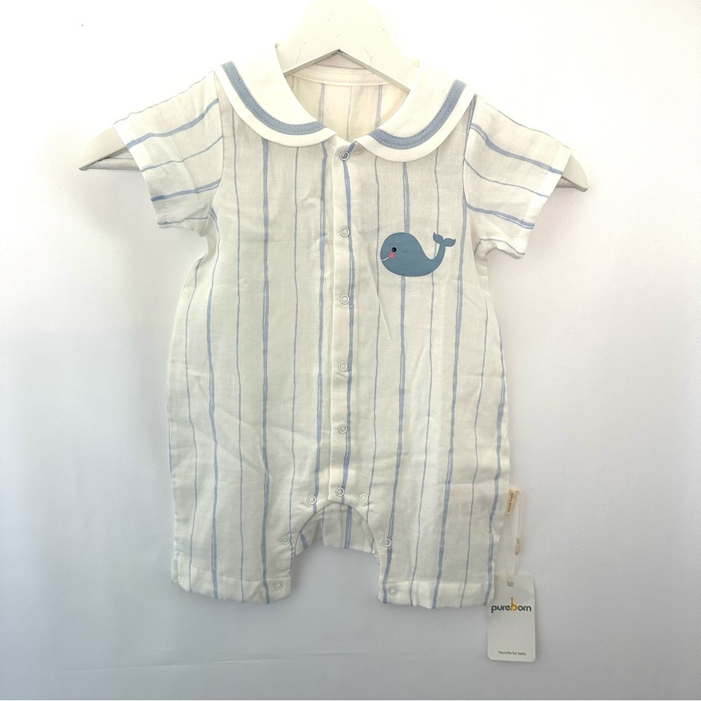 NWT Pureborn Baby Nautical Romper | 6-9m